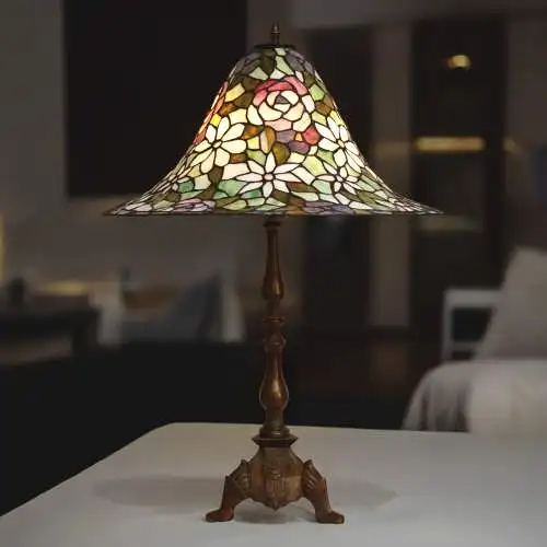 Sehr große, traumhafte Jugendstil Tiffany Tischleuchte Salonlampe "BIG DWARF"