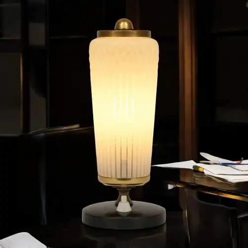 Elegante original Art Déco Tischleuchte "LITFAß" Tischlampe Unikat