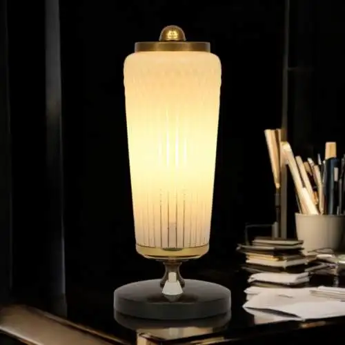 Elegante original Art Déco Tischleuchte "LITFAß" Tischlampe Unikat