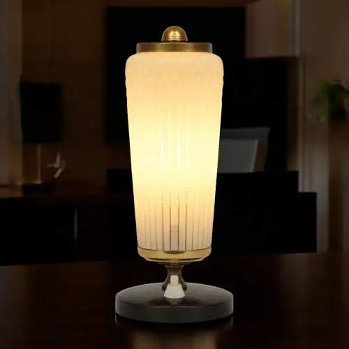 Elegante original Art Déco Tischleuchte "LITFAß" Tischlampe Unikat