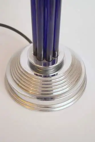 Art Deco Design Tischleuchte "BLUE LINE" 80s Design Lampe Space Age