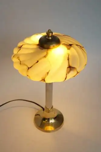 Einzigartige Art Déco Messinglampe "IMMENDORF" Unikat Tischlampe Bankerlampe