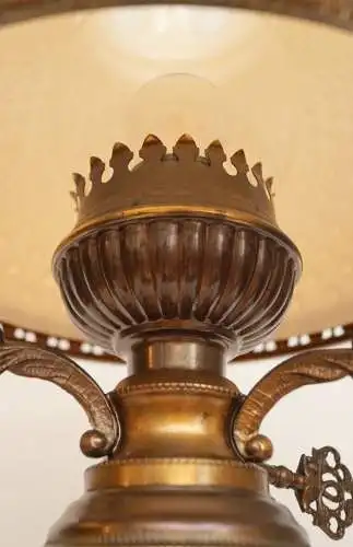 Traumhafte große Jugendstil Tischleuchte "ROSEWOOD" Petroleumlampe