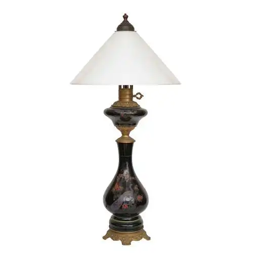 Traumhafte Jugendstil Tischleuchte "OISEAU DE PARADIS" Tischlampe Majolika