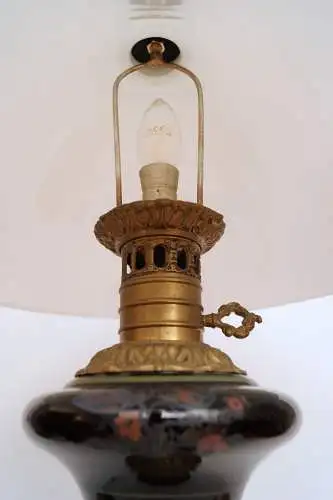 Traumhafte Jugendstil Tischleuchte "OISEAU DE PARADIS" Tischlampe Majolika
