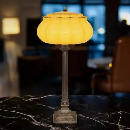 Art Déco Tischlampe "BOSTON GLOBE" Unikat Tischleuchte Schreibtischlampe