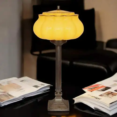 Art Déco Tischlampe "BOSTON GLOBE" Unikat Tischleuchte Schreibtischlampe