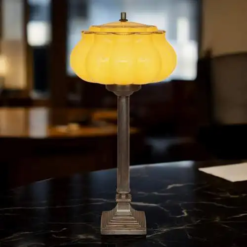 Art Déco Tischlampe "BOSTON GLOBE" Unikat Tischleuchte Schreibtischlampe