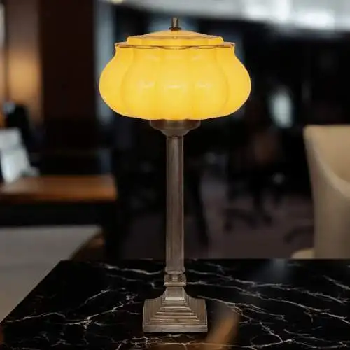 Art Déco Tischlampe "BOSTON GLOBE" Unikat Tischleuchte Schreibtischlampe