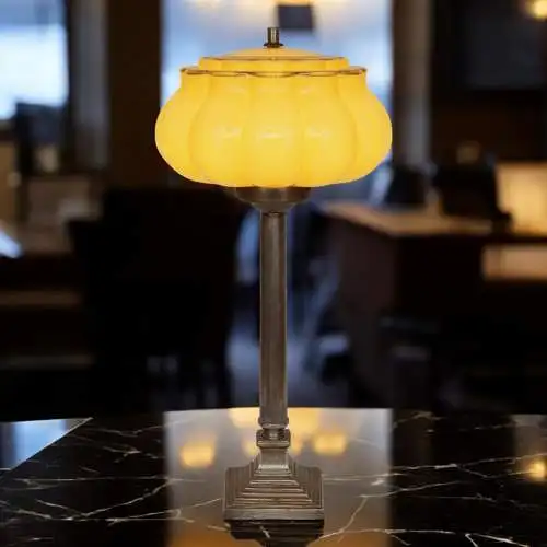 Art Déco Tischlampe "BOSTON GLOBE" Unikat Tischleuchte Schreibtischlampe