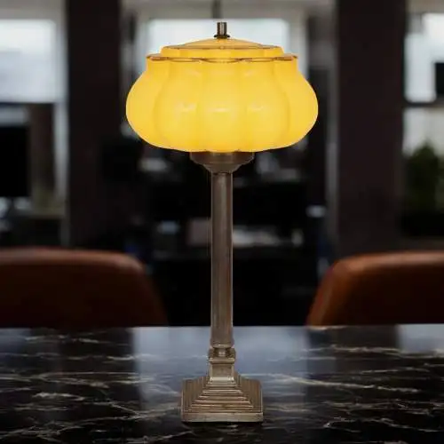 Art Déco Tischlampe "BOSTON GLOBE" Unikat Tischleuchte Schreibtischlampe