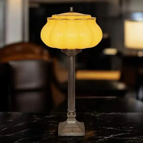 Art Déco Tischlampe "BOSTON GLOBE" Unikat Tischleuchte Schreibtischlampe