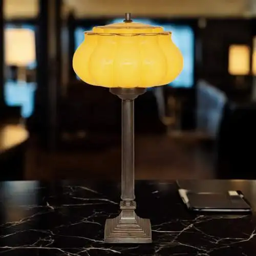 Art Déco Tischlampe "BOSTON GLOBE" Unikat Tischleuchte Schreibtischlampe