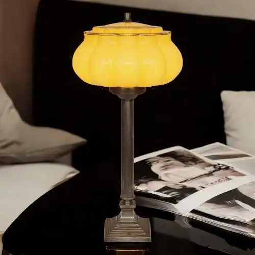 Art Déco Tischlampe "BOSTON GLOBE" Unikat Tischleuchte Schreibtischlampe
