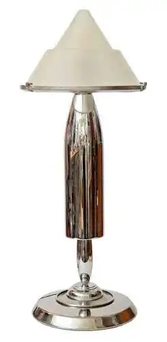 Design Lampe Tischleuchte "SILVER TURBINE" Art Déco Retro Mid Century Unikat