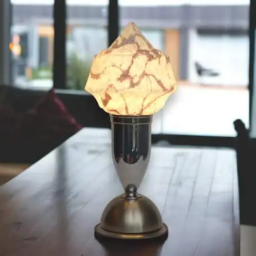 Design Bauhaus Art Deco Tischleuchte "JETTE" Unikat Tischlampe Schreibtischlampe