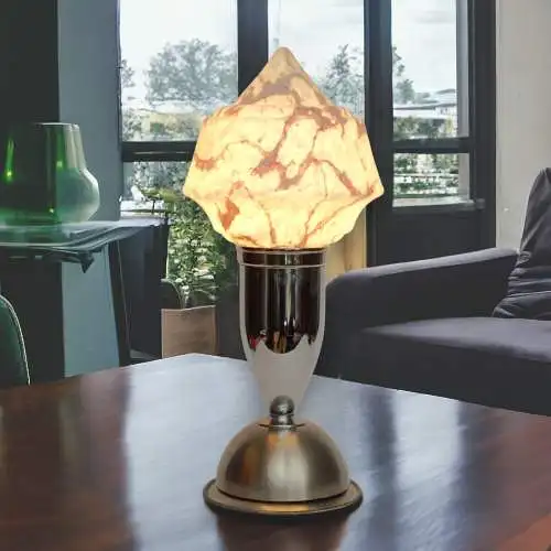 Design Bauhaus Art Deco Tischleuchte "JETTE" Unikat Tischlampe Schreibtischlampe