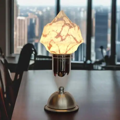 Design Bauhaus Art Deco Tischleuchte "JETTE" Unikat Tischlampe Schreibtischlampe