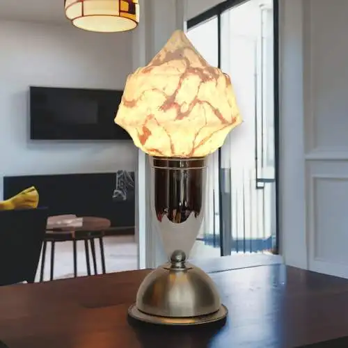 Design Bauhaus Art Deco Tischleuchte "JETTE" Unikat Tischlampe Schreibtischlampe