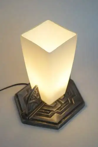 Einzigartige Art Déco Tischleuchte "OBÉLISQUE INVERSÉ" Unikat Tischlampe Lampe