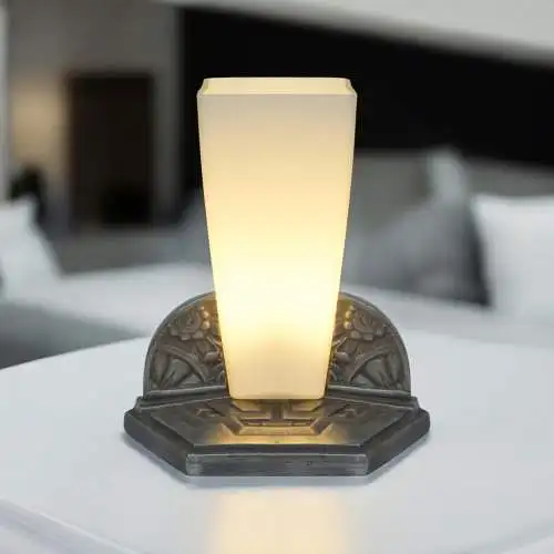 Einzigartige Art Déco Tischleuchte "OBÉLISQUE INVERSÉ" Unikat Tischlampe Lampe