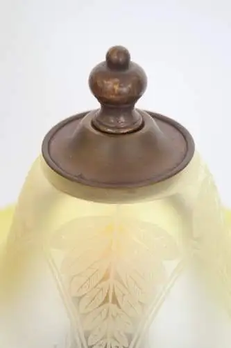 Original Jugendstil Tischlampe "KASTANIENALLEE" sehr seltenes Glas 1910