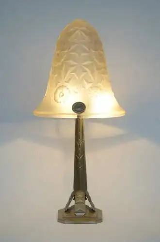 Signierte original französische Art Deco Tischlampe "LA CHIMERE PARIS"  1920