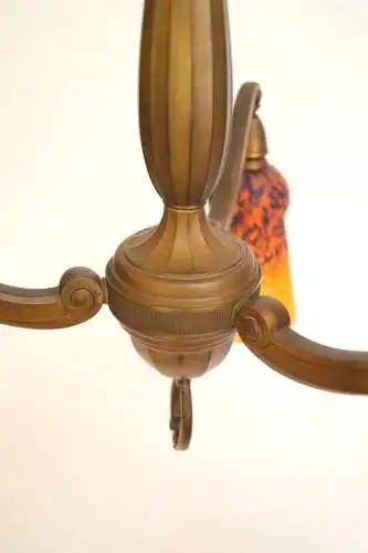Art Deco Deckenleuchte André Delatte Nancy 1920 sign. Deckenlampe Hängelampe