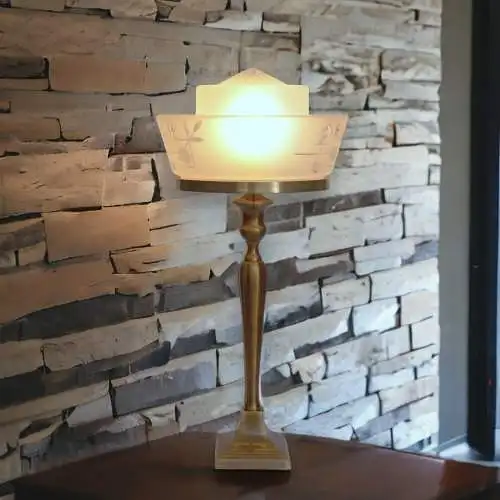 Art Deco Lampe Schreibtischleuchte "TOP OF THE WORLD" Tischlampe Leuchte