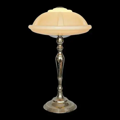 Art Deco Lampe Tischleuchte Tischlampe "SPACE NEEDLE" Chrom Bauhaus 60cm