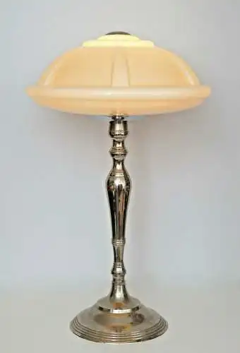 Art Deco Lampe Tischleuchte Tischlampe "SPACE NEEDLE" Chrom Bauhaus 60cm