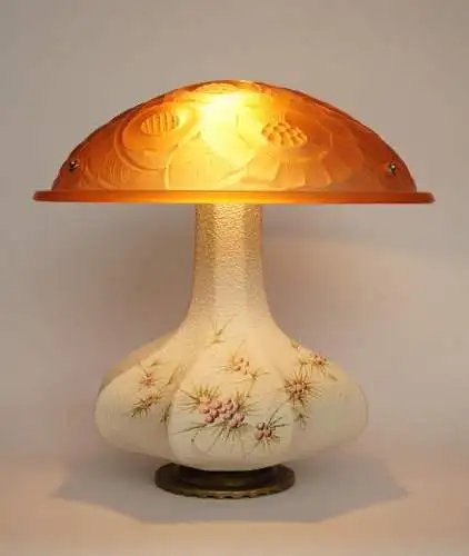 Art Deco Lampe Tischleuchte "ROSE DARLING" Keramik Lampe Unikat Sammlerstück