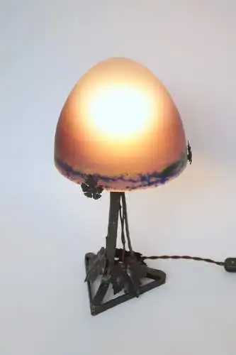 Französische original Art Déco Tischlampe "BLACK DAHLIA" Nancy Tischleuchte 1920