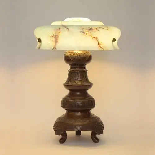 Unikat Art Déco Tischleuchte "OKINAWA" Bronze Einzelstück