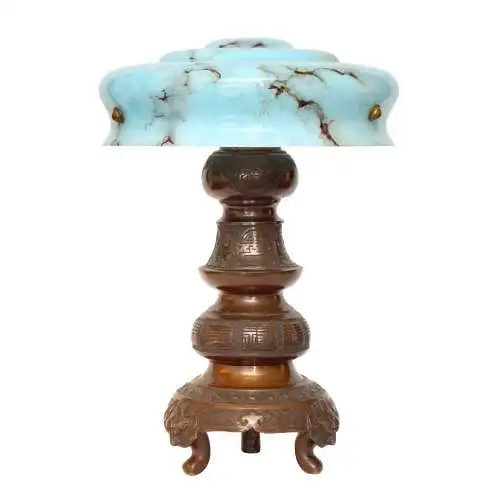 Unikat Art Déco Tischleuchte "OKINAWA" Bronze Einzelstück
