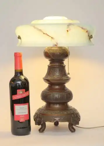 Unikat Art Déco Tischleuchte "OKINAWA" Bronze Einzelstück