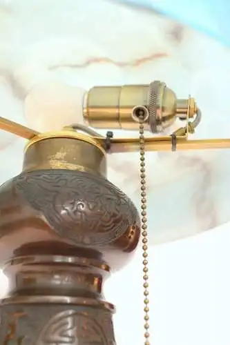 Unikat Art Déco Tischleuchte "OKINAWA" Bronze Einzelstück