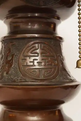 Unikat Art Déco Tischleuchte "OKINAWA" Bronze Einzelstück