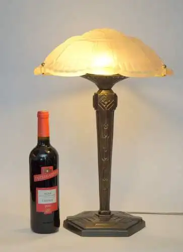 Sehr elegante Art Déco Prunkleuchte "RENNES" Unikat Einzelstück Bankerlampe