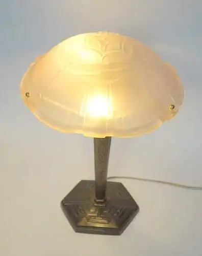 Sehr elegante Art Déco Prunkleuchte "RENNES" Unikat Einzelstück Bankerlampe