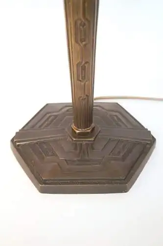 Sehr elegante Art Déco Prunkleuchte "RENNES" Unikat Einzelstück Bankerlampe