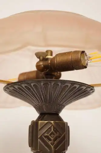 Sehr elegante Art Déco Prunkleuchte "RENNES" Unikat Einzelstück Bankerlampe