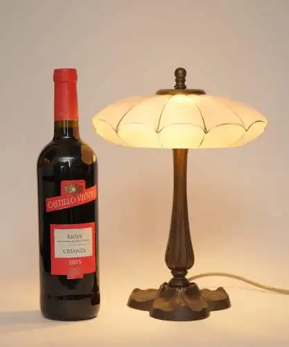 Wunderschöne unikate Art Déco Tischleuchte "LILLE" Einzelstück Messinglampe