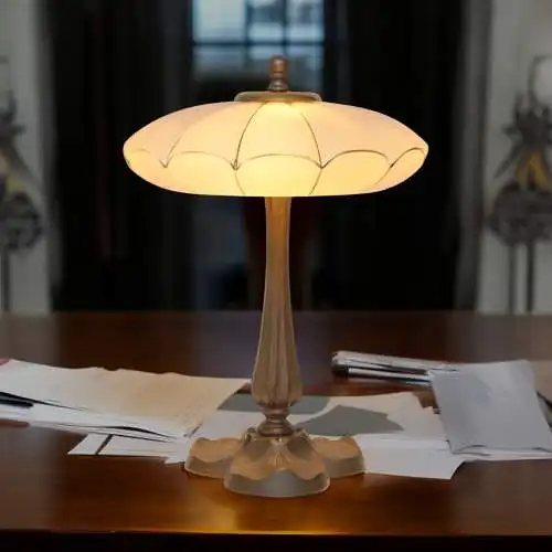 Wunderschöne unikate Art Déco Tischleuchte "LILLE" Einzelstück Messinglampe