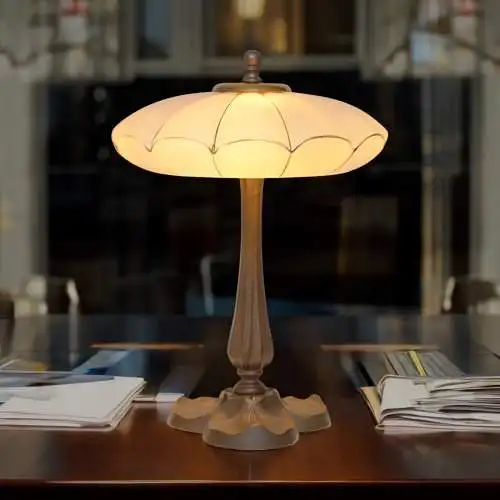 Wunderschöne unikate Art Déco Tischleuchte "LILLE" Einzelstück Messinglampe
