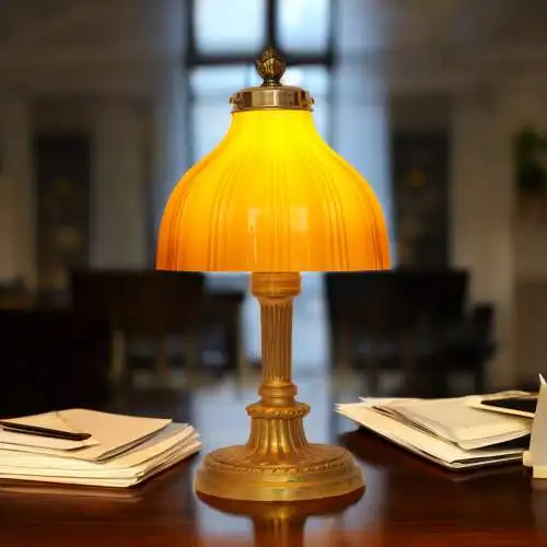 Art Déco Tischleuchte "MONTPELLIER" Unikat Messinglampe Einzelstück Lampe