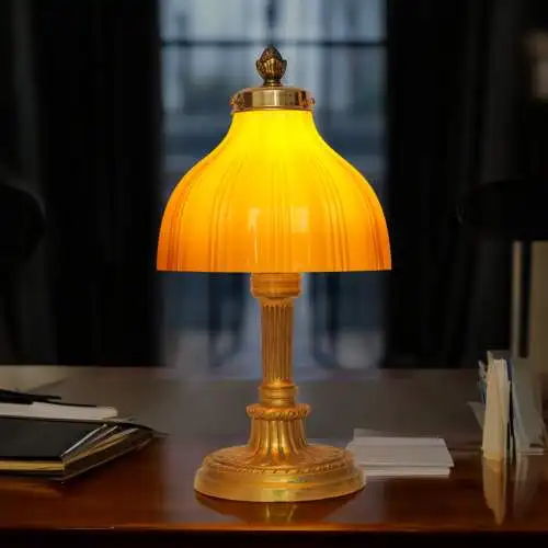 Art Déco Tischleuchte "MONTPELLIER" Unikat Messinglampe Einzelstück Lampe