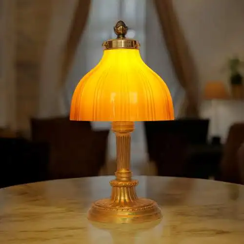 Art Déco Tischleuchte "MONTPELLIER" Unikat Messinglampe Einzelstück Lampe