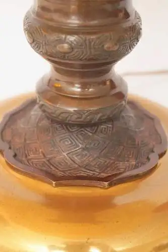 Art Déco Tischleuchte "NIPPON HOUSE" Unikat Bronze Messinglampe Einzelstück