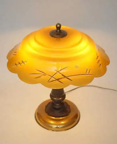 Art Déco Tischleuchte "NIPPON HOUSE" Unikat Bronze Messinglampe Einzelstück